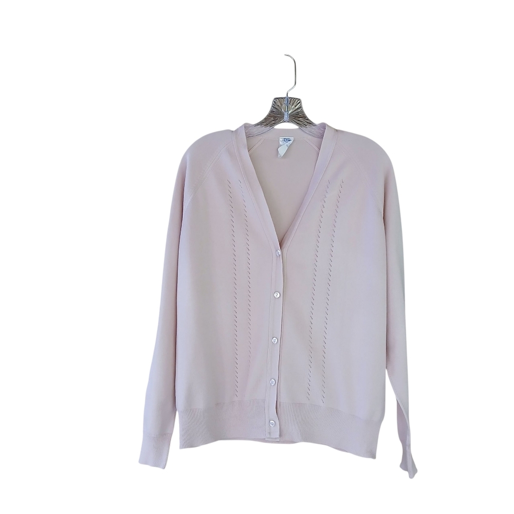 Czarina Vintage Ballet Pink V Neck Polyester Cardigan Size XL